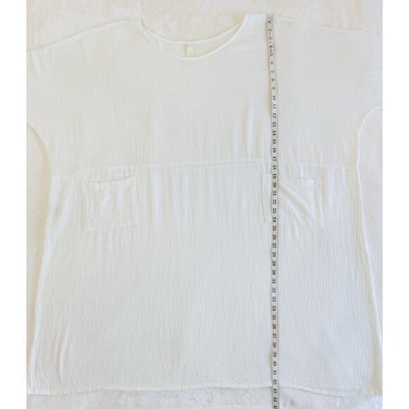 Gilda Midani One Size White Long Cotton Gauze Bucket Dress Lagenlook Artsy - Picture 8 of 11